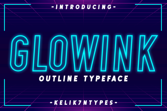 Glowink: Bold Outlined Display Font for Impactful Designs